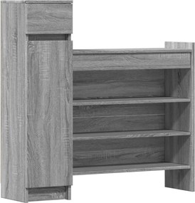 vidaXL szürke sonoma színű szerelt fa cipősszekrény 100,5x28x100 cm