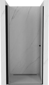 Mexen Pretoria, 1 szárnyú zuhanyajtó 100 cm-re nyitható, 6 mm átlátszó üveg, fekete profil, 852-100-000-70-00