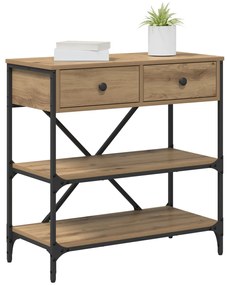 Konzol Asztal Kézműves tölgy 75x34,5x75 cm Mérnökfa