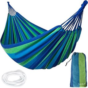 Kék-zöld HAMMOCK függőágy 2 személyes 200x150 cm