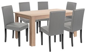 Leon 6+1 étkező garnitúra sonoma tölgy-szürke