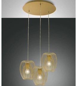 Fabas Luce 3677-47-225 - Csillár zsinóron CAMP 3xE27/40W/230V arany