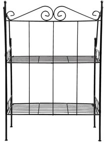 Kovácsoltvas virágtartó állvány, 2 polcos, 56,5 x 79,5 cm