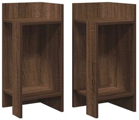 2 db barna tölgy színű kisasztal polccal 25,5 x 27 x 60 cm
