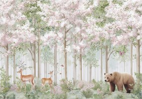 Fotótapéta Gyerekeknek Erdő Fák Őz Tapéta Lányok Szobájába 350x250