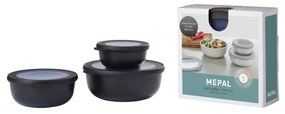 Élelmiszertartó doboz szett 3 db-os Nordic black – Mepal