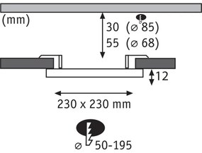 Paulmann 79967 - LED/16W IP44 dimmelhető fürdőszobai beépíthető mennyezeti lámpa AREO 230V