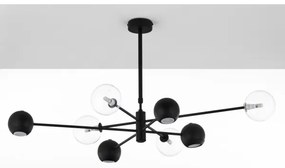 Jupiter 1996 - Csillár rúdon MOKA 4xGU10/10W/230V + 4xG9/10W/230V fekete/átlátszó