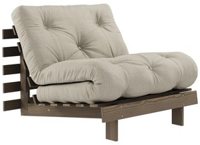 Szürkésbézs kinyitható len fotel Roots Carob – Karup Design