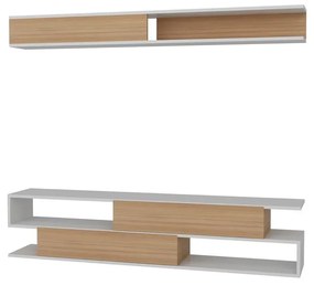 TV szekrény Sims - White, Teak