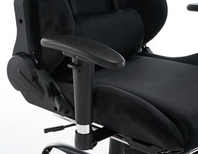 Irodai/gamer szék, fekete Velvet szövet, teherbírás 150 kg, SALOP