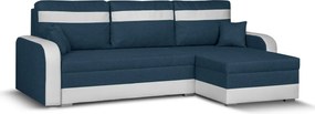 KONRAD Kinyitható sarokkanapé Sötétkék/fehér