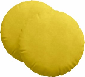 vidaXL Ülőpárnák 2 pcs Sárga Ø 40 x 13 cm Bársony