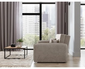 Bézs zsenília kinyitható-tárolóhelyes kanapé 155 cm Laine – ELTAP