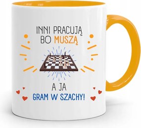 Sakkozóknak Sárga Bögre Születésnapi Ajándéknak, fényképes nyomattal