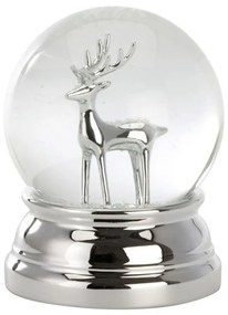 Hógömb, Hermann Bauer, Reindeer, 10 x 8 cm, poli-gyanta, ezüstszín/fehér