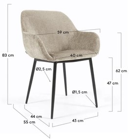 Bézs étkezőszék Konna – Kave Home
