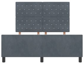 Ágykeret Sötétszürke 140x200 cm Bársonyos