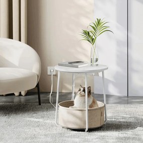 Lerakóasztal 45x45x50 cm, MDF, fehér, AKF-E1028 WT