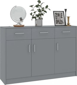 szürke szerelt fa tálalószekrény 110 x 30 x 75 cm