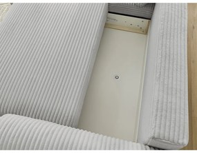 Világosszürke kordbársony kinyitható sarokkanapé (bal oldali) Lucien – Bobochic Paris