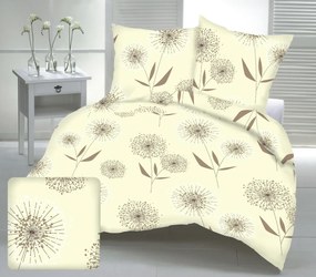 Pamut lepedők barna pitypang TiaHome - 1x Párna 90x70cm, 1x Paplan 140x200cm