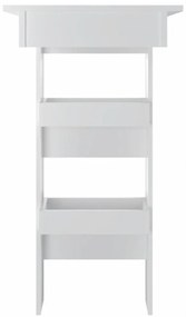 magasfényű fehér fatermék fali bárasztal 102 x 45 x 103,5cm