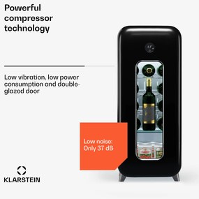 Klarstein Shirley 15 Uno. borhűtő, 15 palack, 5 - 20 °C, érintésvezérlés, retró
