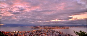 Kép - Alkonyat a város felett (120x50 cm)