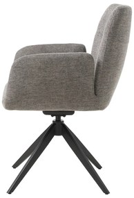 Szürke kárpitozott karfás étkezőfotel Roxana – Unique Furniture