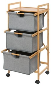 Szürke-barna bambusz fürdőszobai polcos állvány 44x96 cm Bahari – Wenko