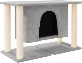 vidaXL világosszürke macskabútor szizál kaparófákkal 50 cm