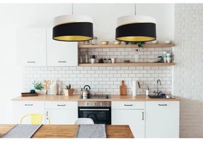 Csillár zsinóron SWING 1xE27/60W/230V fekete/fehér/arany