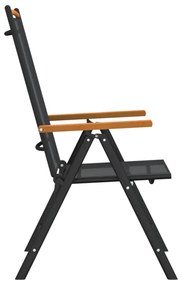 7 részes fekete-barna alumínium kerti étkezőgarnitúra