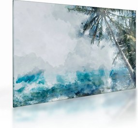Egy pálmafa képe a tenger felett (üvegen) (70x50 cm)