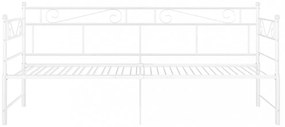 fehér fém kihúzható kanapéágy-keret 90 x 200 cm