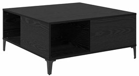 vidaXL Dohányzóasztal Fekete tölgy 80 x 80 x 36,5 cm Faanyag