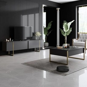 Dohányzóasztal Luxe - Anthracite, Gold