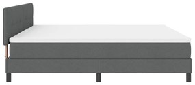 Box Spring Ágy Matraccal Sötétszürke 200x200 cm Textil