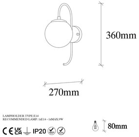 Aranyszínű fali lámpa ø 15 cm Jewel – Opviq lights