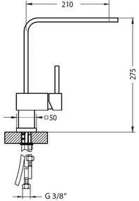 ALVEUS 1134826 - LAGUNA mosogató csaptelep, 28,6 cm, fényes króm