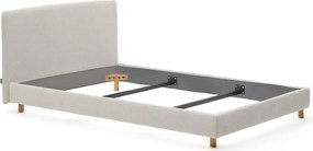 Szürke kárpitozott egyszemélyes ágy ágyrács nélkül 90x200 cm Valma – Kave Home