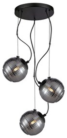 ITALUX PND-92389-3A-BK PERONA Modern Függesztett Lámpa Matt Fekete, Grafit G9 IP20