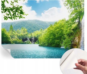 Öntapadós tapéta Fali furnér 3D hatás Természetes vízesés 312x219 cm