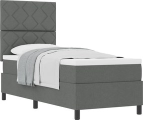 vidaXL Boxrugós ágy matracmal Sötétszürke 80 x 200 cm szövet