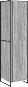 vidaXL Szekrény tárolóval 2 pcs Szürke Sonoma 50 x 50 x 200 cm Faanyag