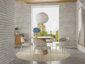 MAZZONI EXPORT IRIS Bézs (Juto 4 szövet)/szürke-bézs váz (cashmere) - MODERN KÁRPITOZOTT SZÉK BOHO STÍLUSÚ NAPPALIBA/ÉTKEZŐBE