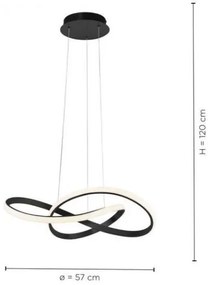 Leuchten Direkt 15402-18-LED Dimmelhető csillár zsinóron MARIA LED/25W/230V fekete