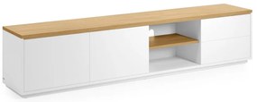 Fehér TV-állvány 200x44 cm Abilen – Kave Home