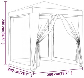 partisátor 4 hálós oldalfallal 2 x 2 m